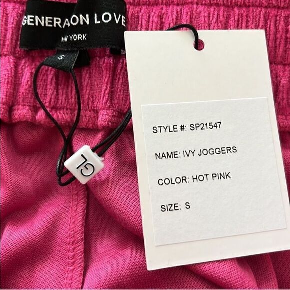 NWT Generation Love Ivy Velour Joggers in Hot Pink Size S - Picture 8 of 12
